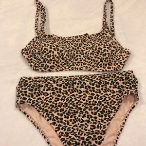 Leopard Print 2 PC High Waisted Bikini